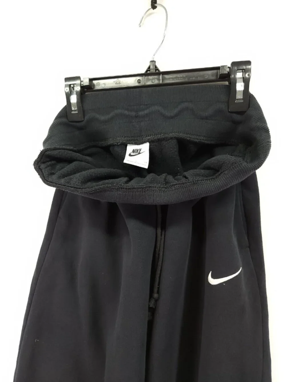 Nike Women Size Small Black Fleece Wide Leg Sweatpants High Rise Cozy Loungewear